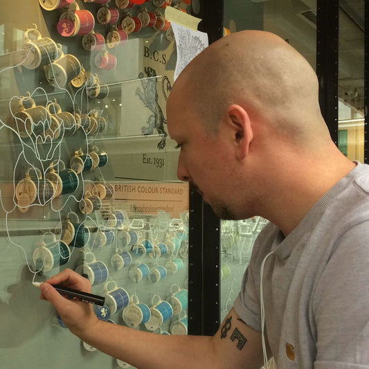 London Design Festival | Live art window mural by Chris Elfamoso