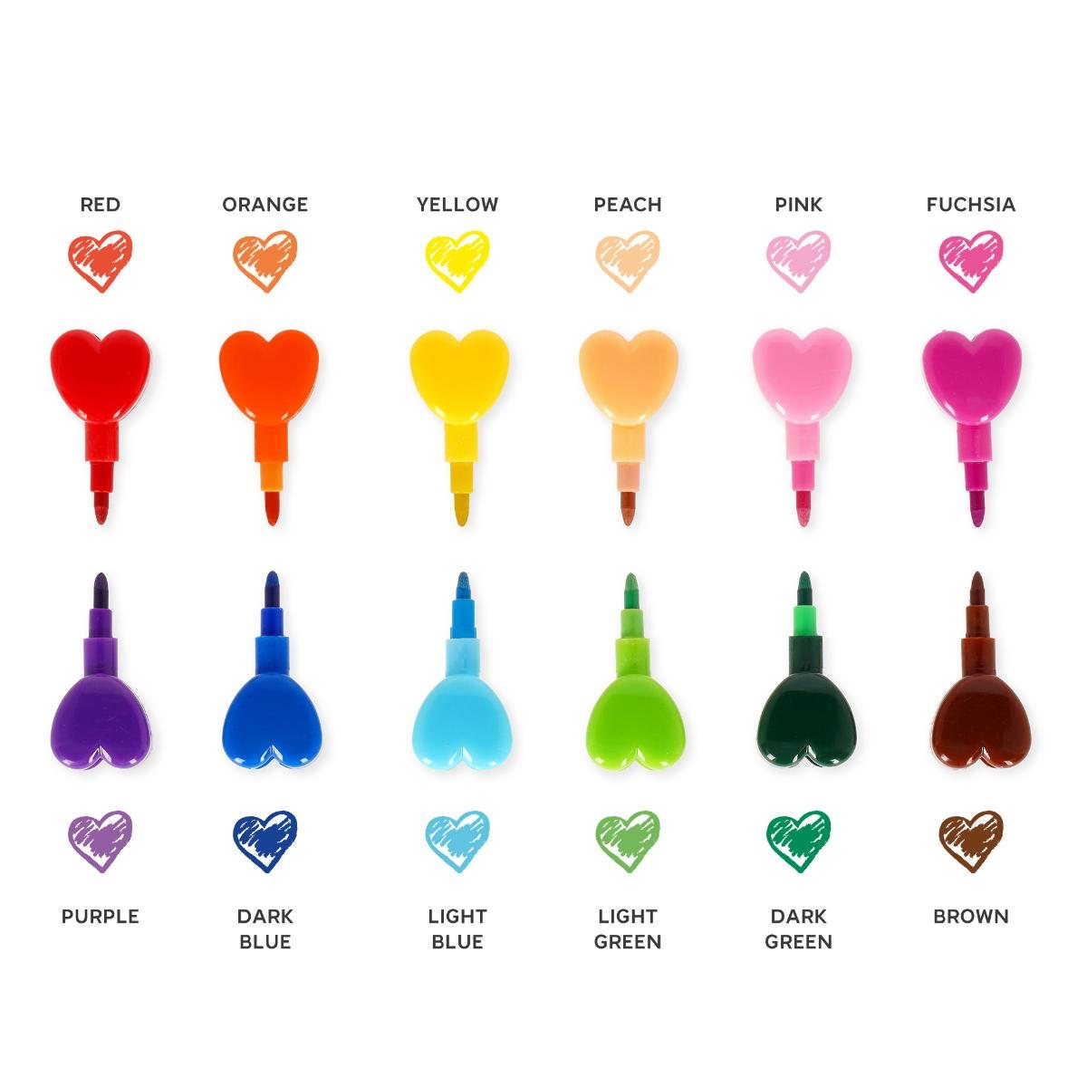 Legami Dream in Colour 12 Stackable Crayons - Heart - image 4