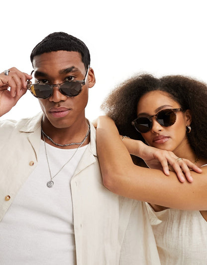 A. Kjaerbede Marvin Round Sunglasses in Light Tortoise-Brown - Image 2