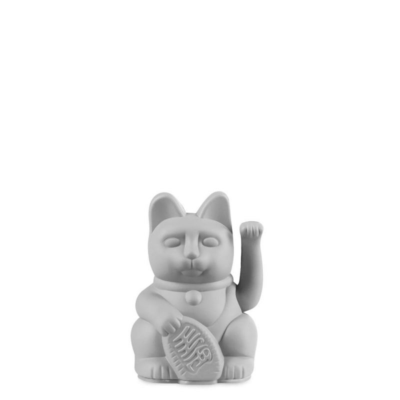Waving cat Mini Grey Lucky Cat - Image 1