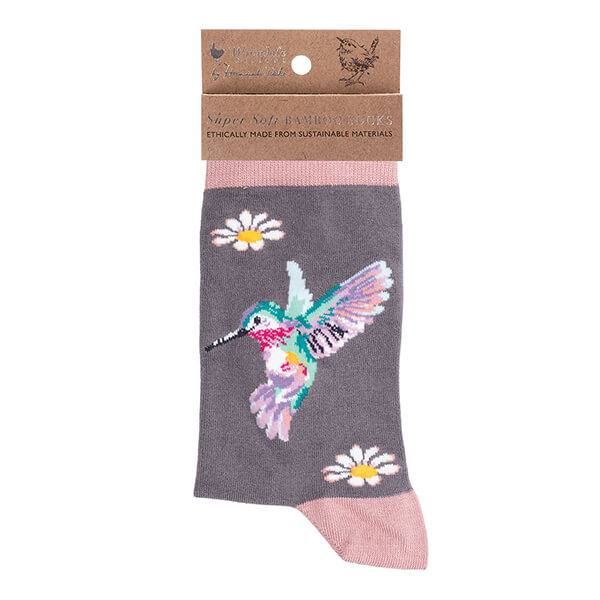 Wrendale Designs 'Wisteria Wishes' Hummingbird Sock Size 4-7 - Image 1