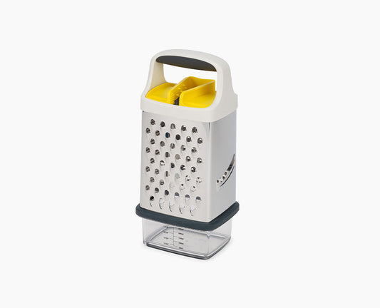 Grip Box Grater: Stainless Steel Kitchen Utensil Set, Dishwasher-Safe, Adult Use, White - Image 1