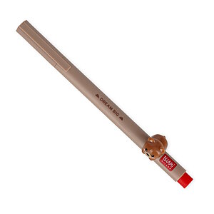 Gel Pen with "Dream Big" Teddy Bear Animal Decoration - Lovely Friends, Red - Image 1