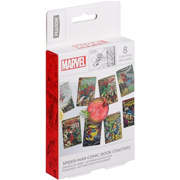 Spider Man Classic Comic Book Covers Coaster Set - Image 1