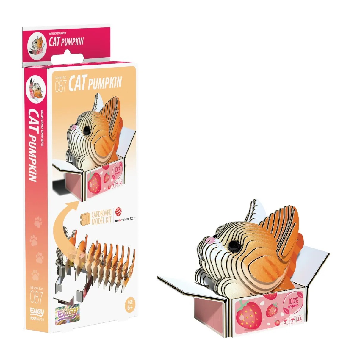 Eugy Cat Pumpkin 3D Model Craft Kit - Image 1