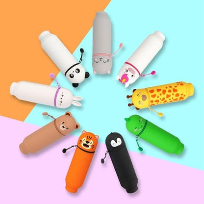 LEGAMI - 2 in 1 Soft Silicone School Pencil Case - Kawaii Dinosaur Shaped Pouch Pen Holder Silicone Zipper Pen Pouch Pencils Markers H 18.5 Cm - Image 4