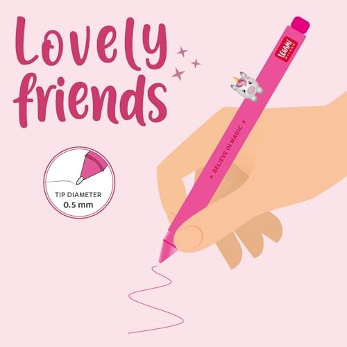 Gel Pen with "Believe in Magic" Unicorn Animal Decoration - Lovely Friends, Pink - Image 3