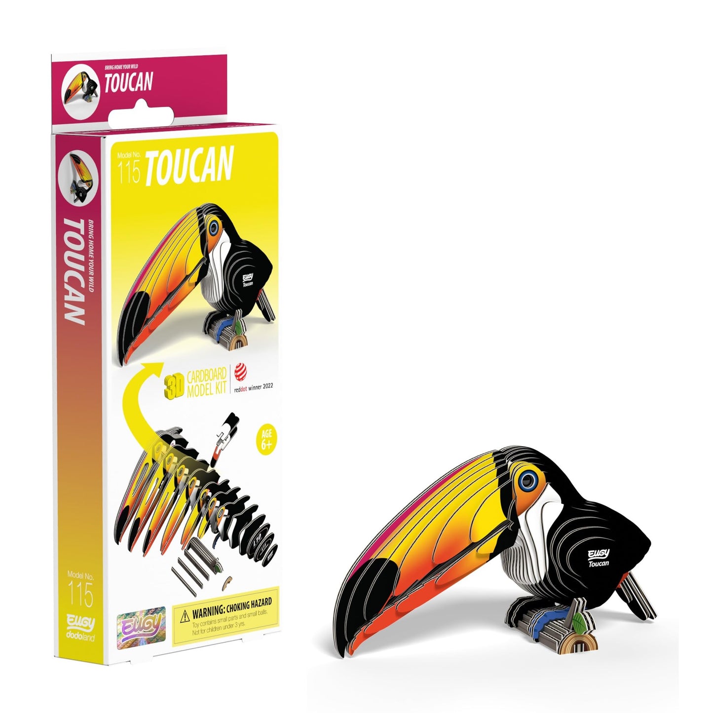 Eugy Toucan Bird 115 3D Cardboard Model Construction Kit - Image 1