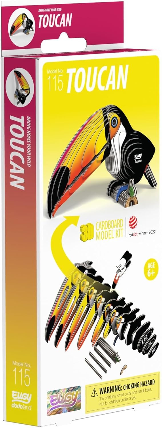 Eugy Toucan Bird 115 3D Cardboard Model Construction Kit - Image 4