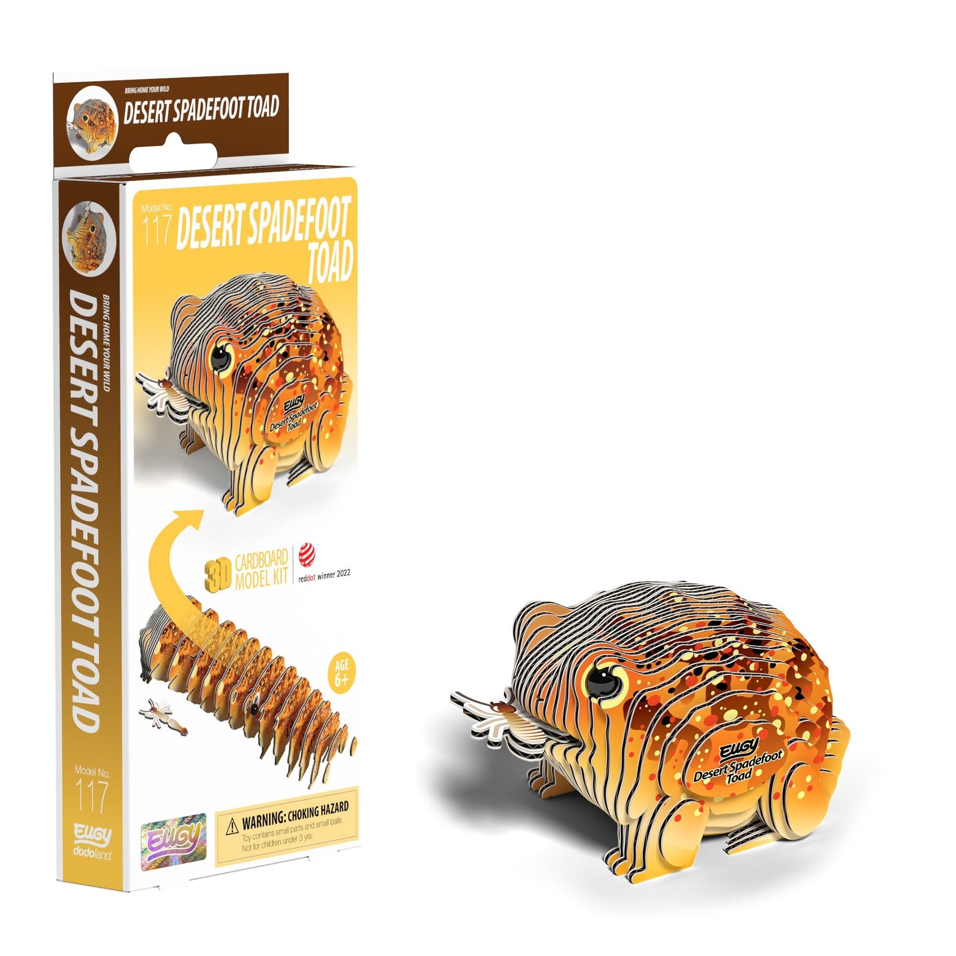Eugy Desert Spadefoot Toad 3D Model Craft Kit - Image 1
