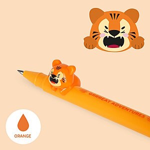 Gel Pen with "Grrreat Adventures" Tiger Animal Decoration - Lovely Friends, Orange - Image 2