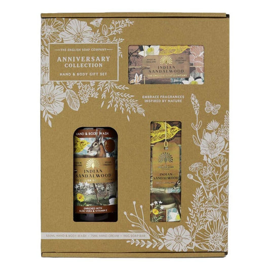 Indian Sandalwood Luxury Scented Vegan Cruelty Free Hand & Body Gift Set Box - Image 1