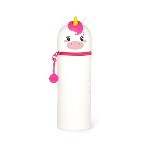LEGAMI - 2-in-1 Soft Silicone Case - Kawaii Table Pen Holder Zipper Silicone Pen Bag Colouring Pencils Marker H 18.5 Cm Unicorn - Image 1