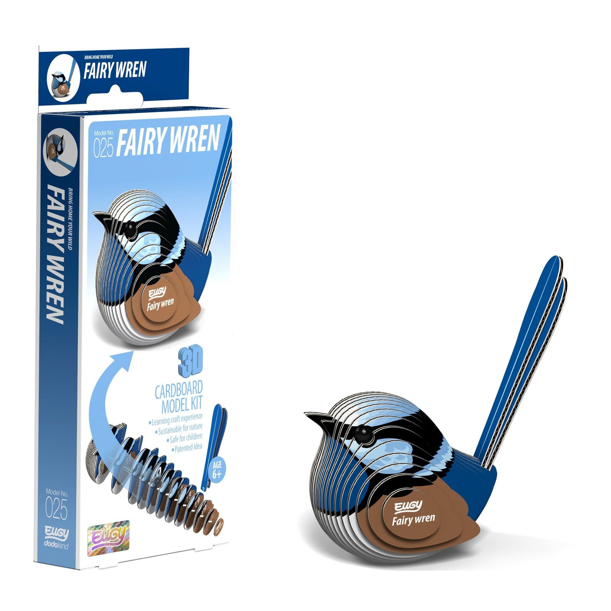 Eugy Fairy Wren 025 3D Cardboard Model Construction Kit - Image 1