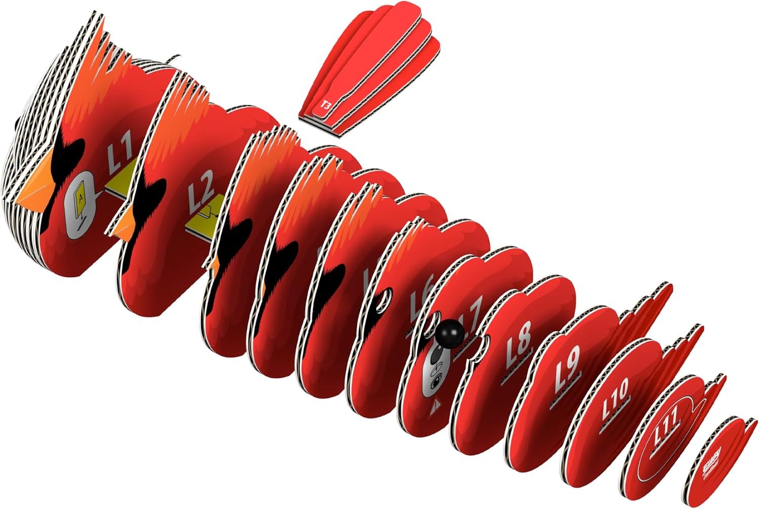 Eugy Cardinal Bird 068 3D Cardboard Model Construction Kit - Image 2