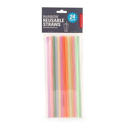 Reusable Straws in Rainbow - Set of 24 - Image 2