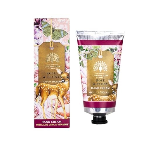 English Soap Company Rose & Peony Scented Luxury Beeswax Hand Cream Tube 75ml - Image 1