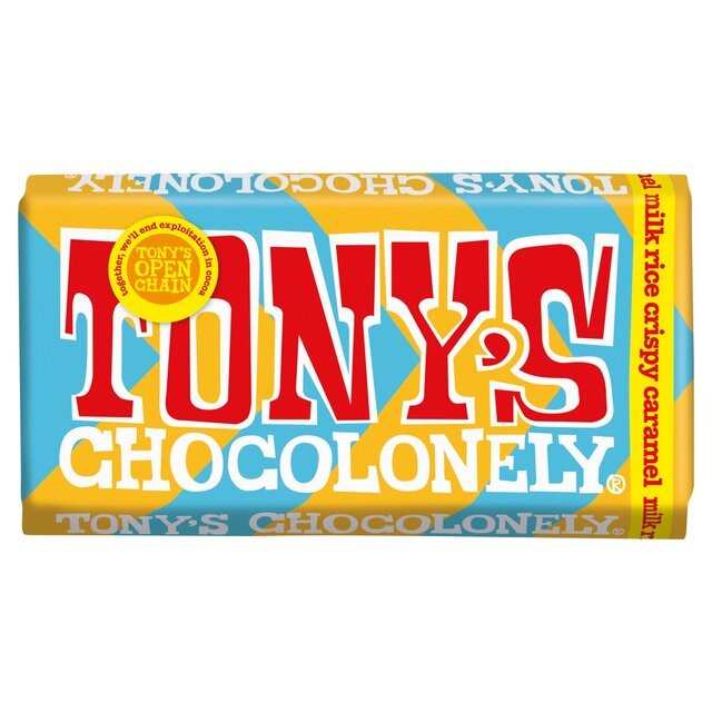 Tony's Chocolonely Milk Chocolate Caramel Rice Crispy 180g - Image 1