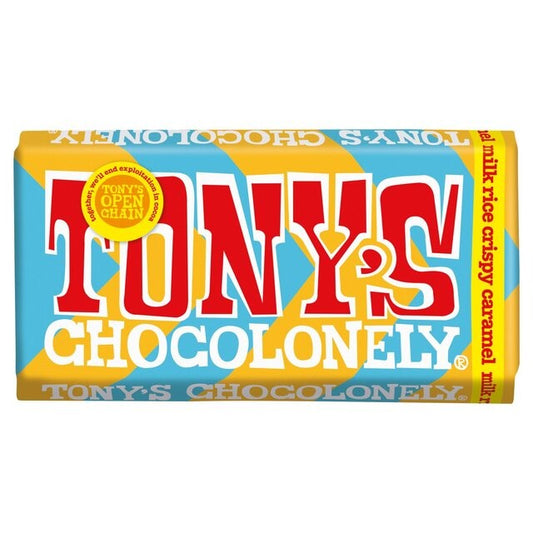 Tony's Chocolonely Milk Chocolate Caramel Rice Crispy 180g - Image 1