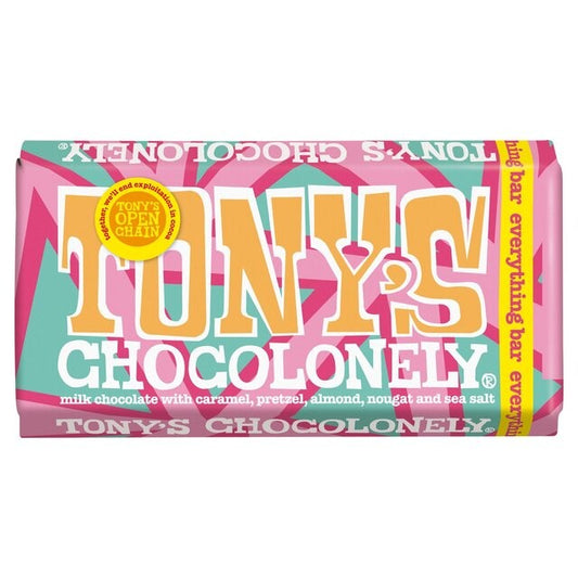 Tony's Chocolonely Milk Chocolate Everything Bar 180g - Image 1
