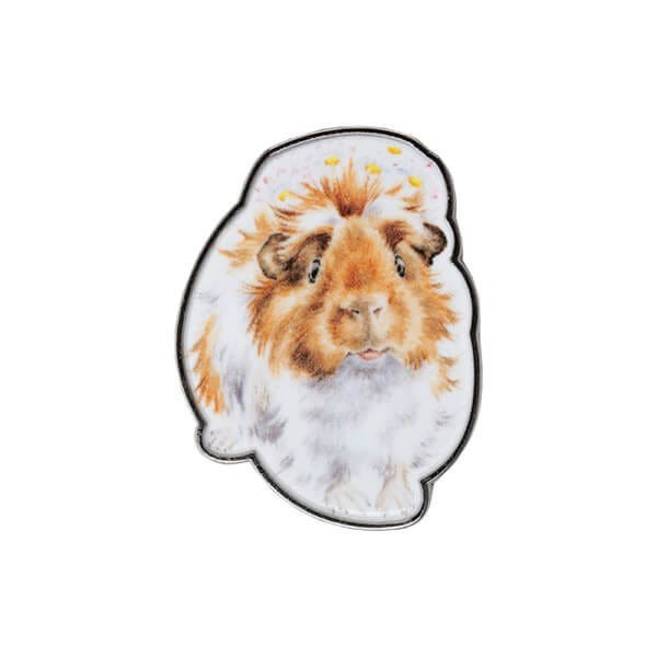 'Grinny Pig' Guinea Pig Pin Badge - Image 1