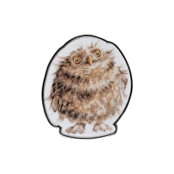 'Round Owl' Owl Pin Badge - Image 2