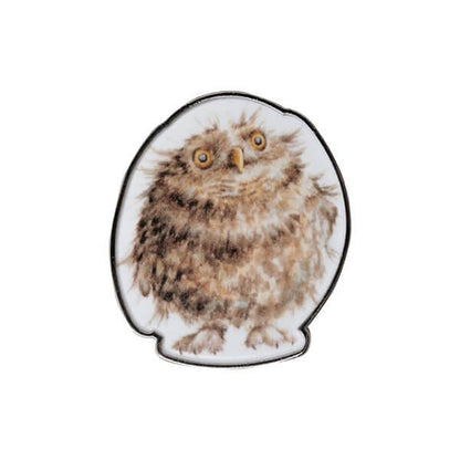 'Round Owl' Owl Pin Badge - Image 2
