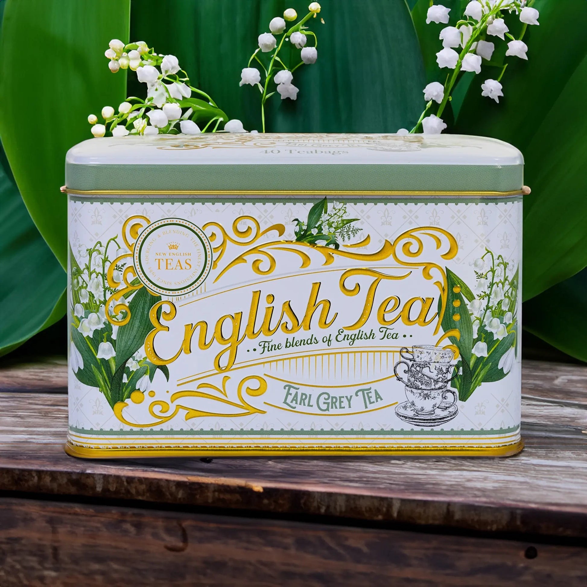 English Garden Florals Classic Tea Tin - Image 1