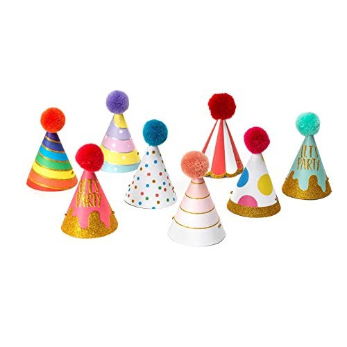 The Party is On - Set of 8 Party Hats - Image 1