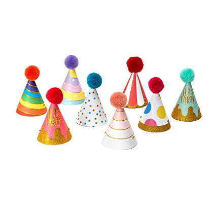 The Party is On - Set of 8 Party Hats - Image 1