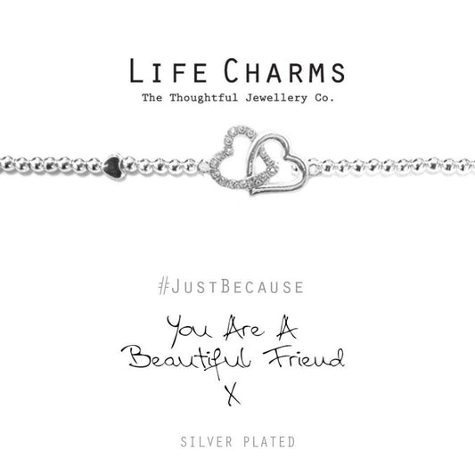 Life Charms Beautiful Friend Silver Plated Bracelet - Image 1
