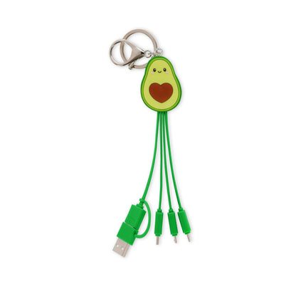 Avocado Theme Multiple Link up Charging Cable with Keychain - Image 1