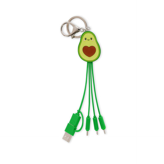 Avocado Theme Multiple Link up Charging Cable with Keychain - Image 1