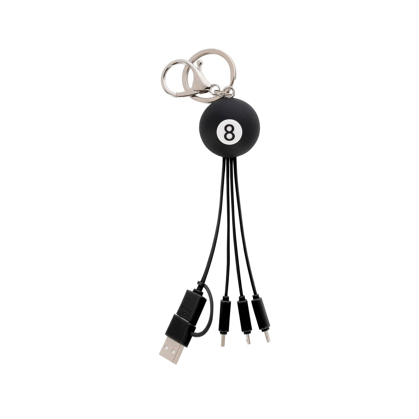 Multiple Link up Charging Cable - Theme 8 Ball with Keychain  - Image 1