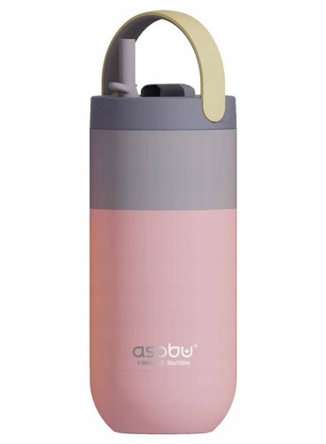 Orbit 900ml Pastel Peach Thermal Bottle with Straw - Image 1