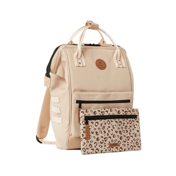 Cream and Leopard Print Backpack Adventurer Medium - Image 1