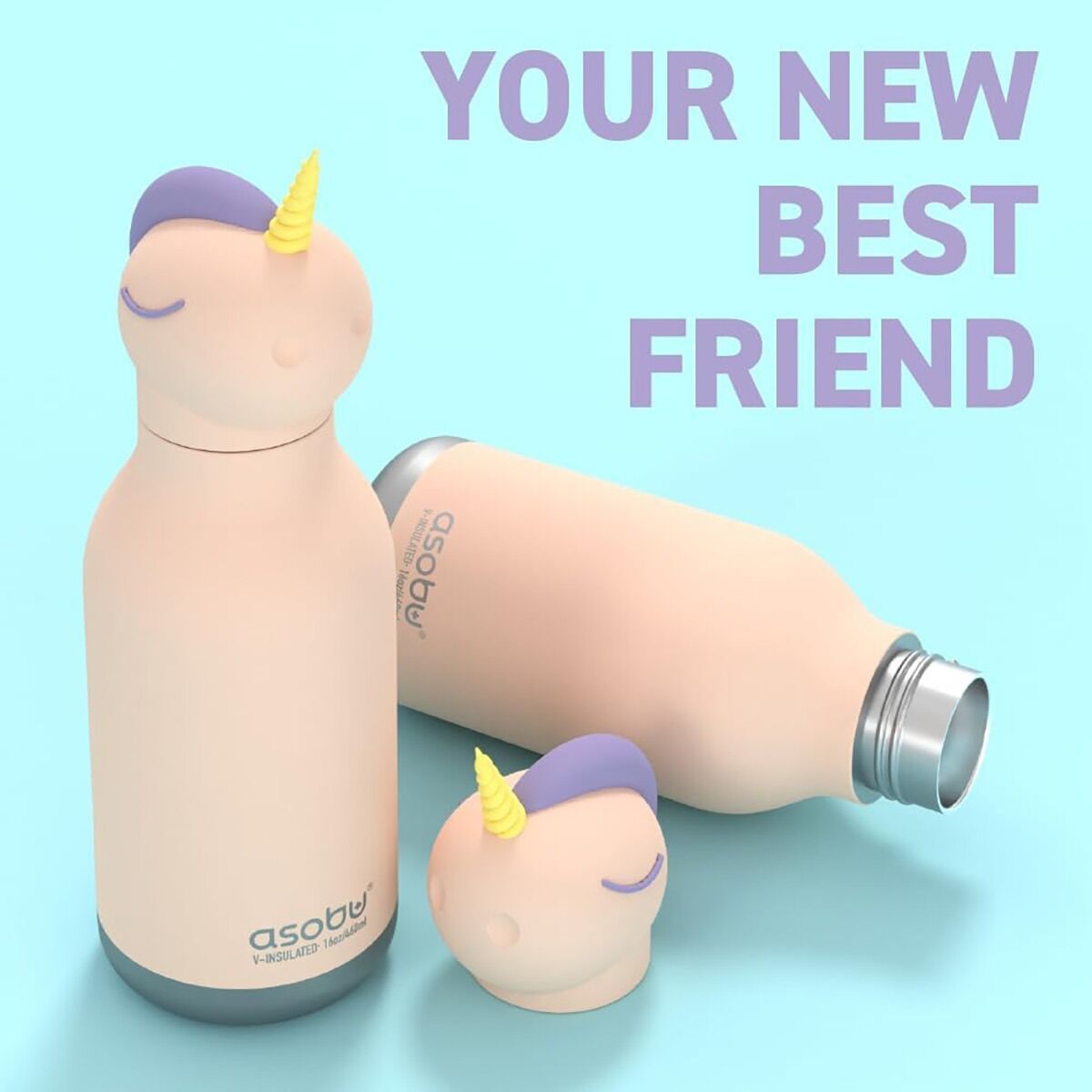 Bestie Bottle 16 Oz. Pink Unicorn Stainless Steel Insulated Water Bottle - Image 2
