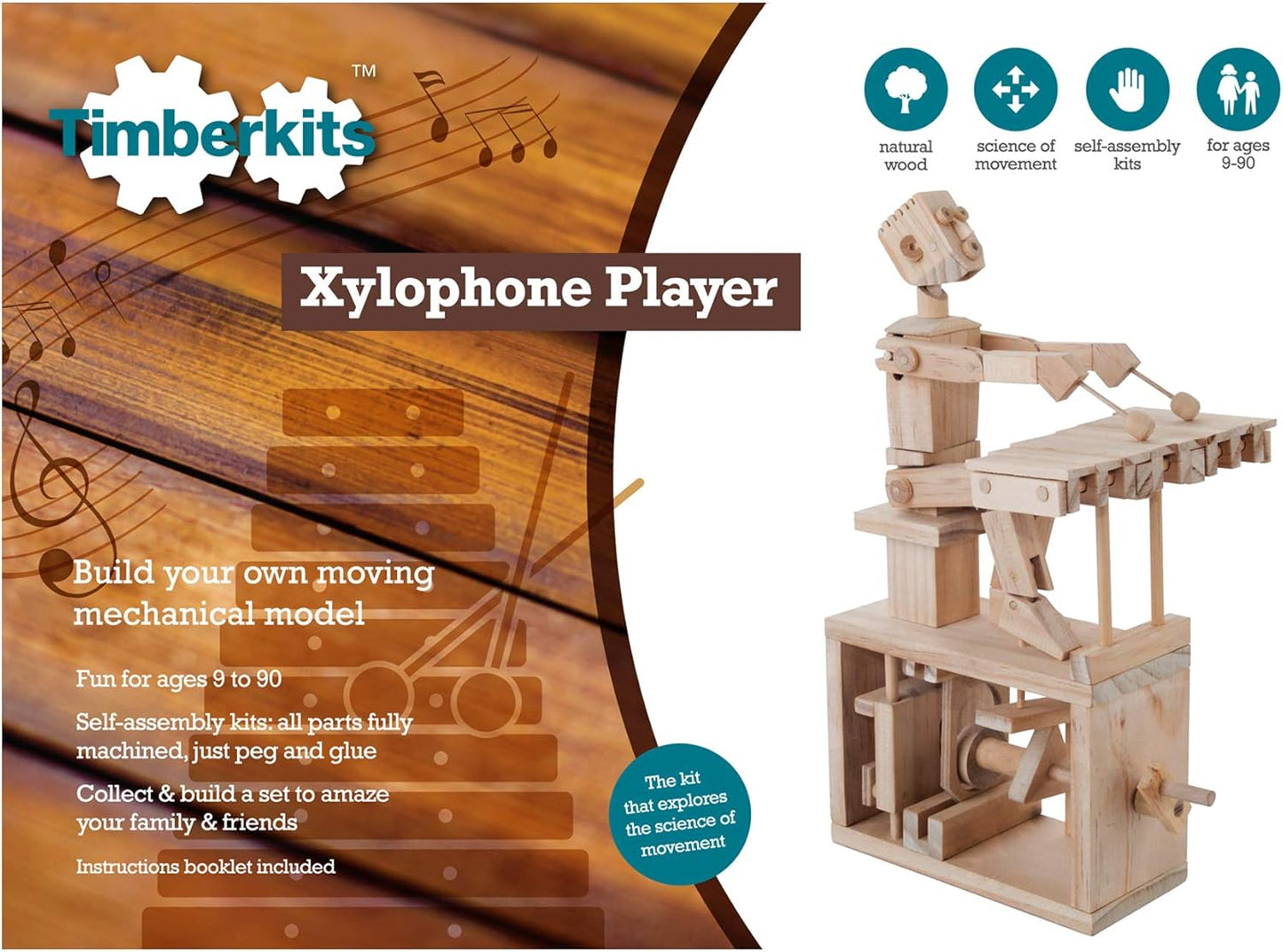 Timberkits Xylophone Player - Wooden Moving Model Assembly Construction Gift 3D Puzzle - Image 2