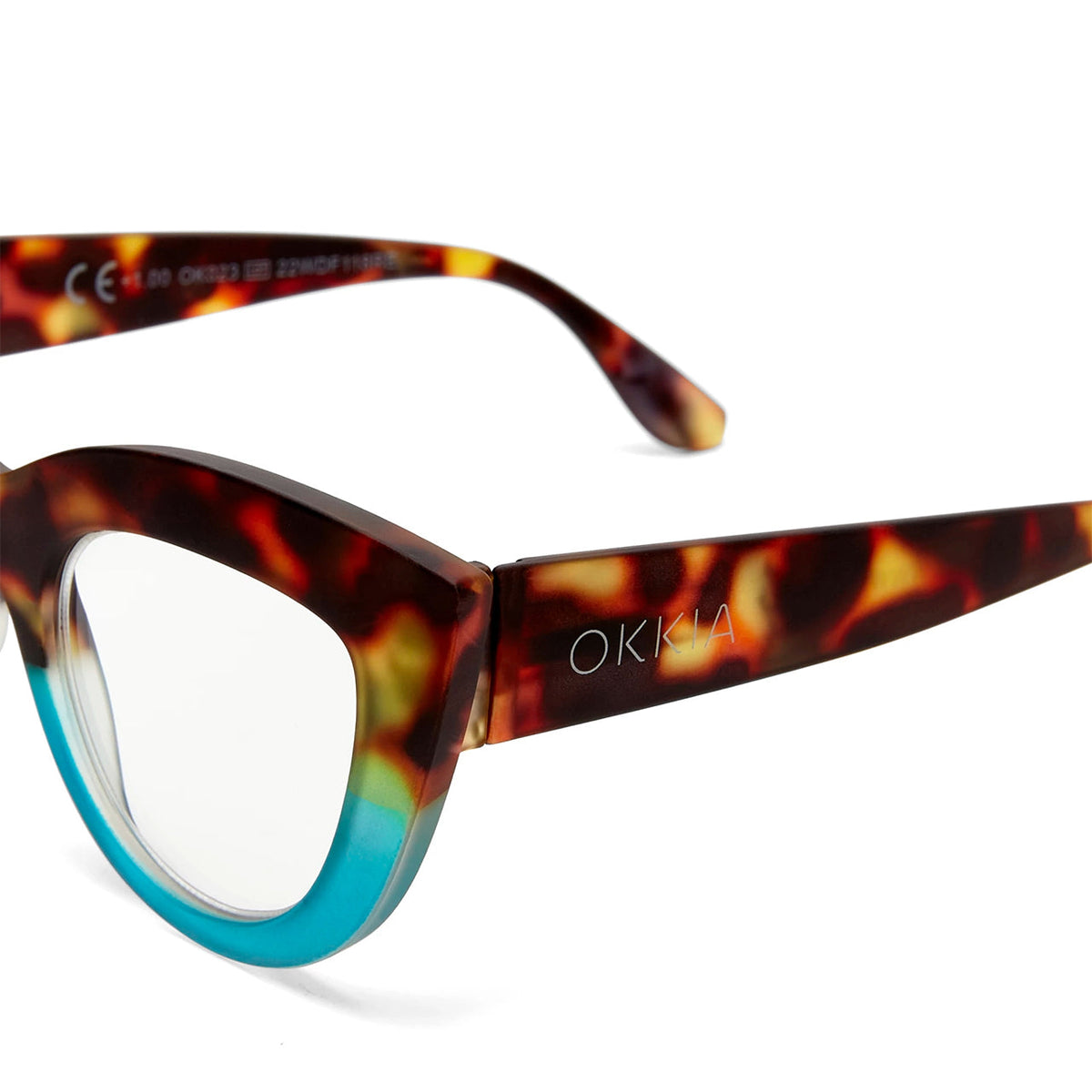 Okkia Claudia Reading Glasses - Havana Blue +2.00 - image 4