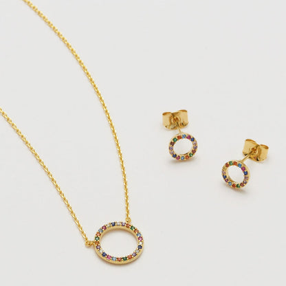 Estella Bartlett - Earrings | Rainbow Circle Earrings | Gold Plated