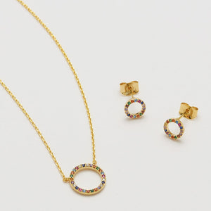 Estella Bartlett - Earrings | Rainbow Circle Earrings | Gold Plated