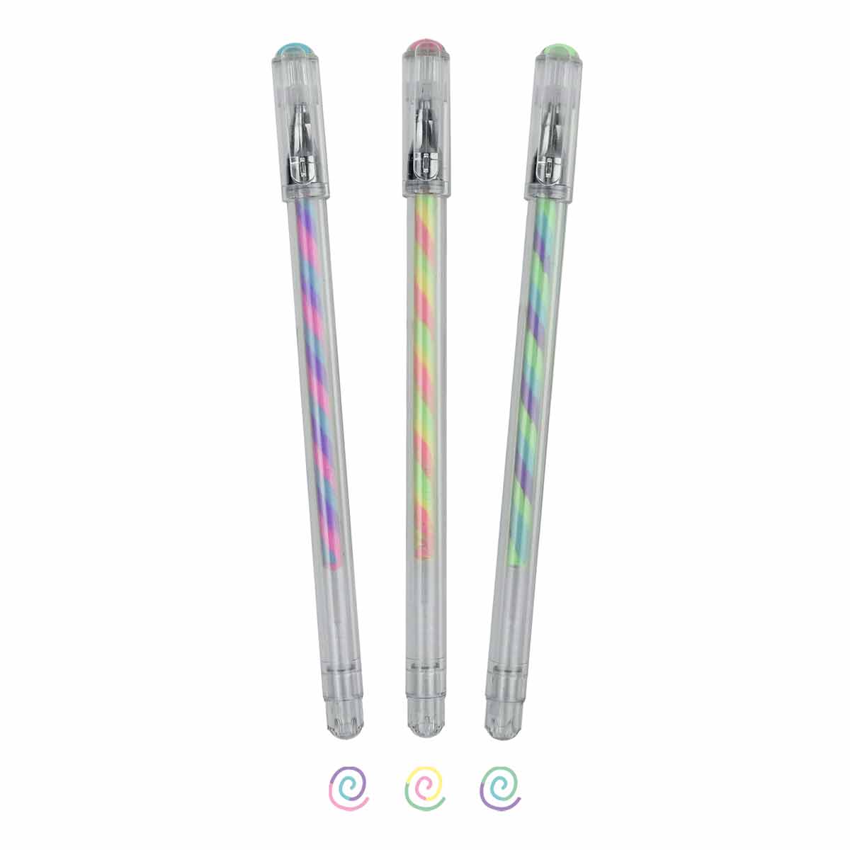 Multicoloured Gel Pens - Twist, Set of 3 - Image 1