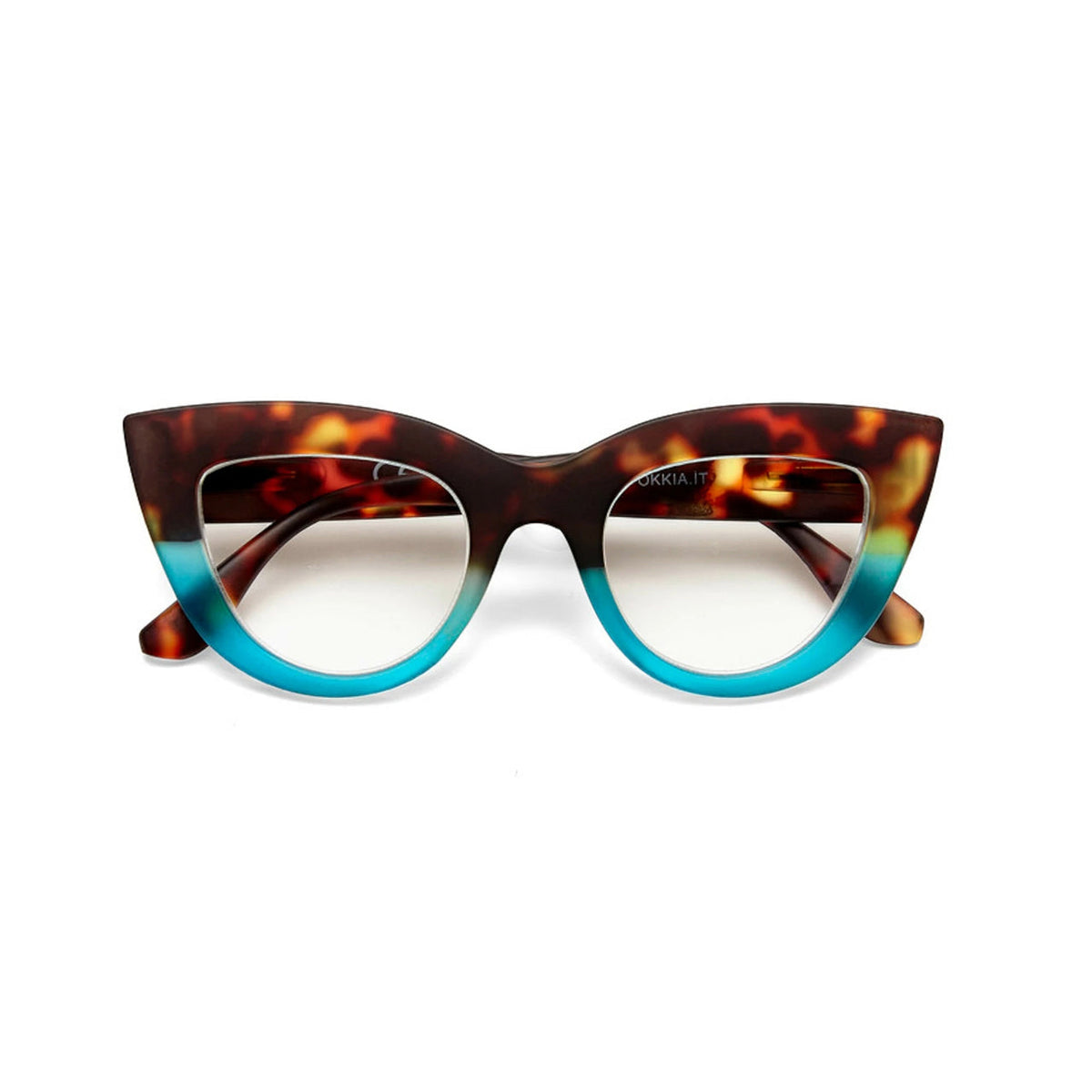 Okkia Claudia Reading Glasses - Havana Blue +3.00