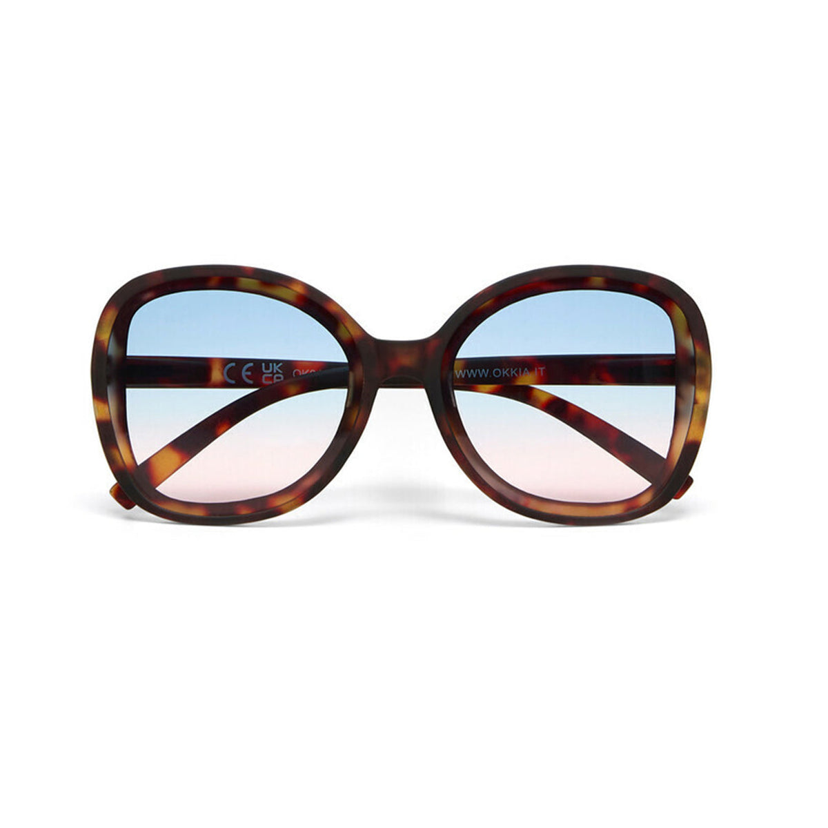 Okkia Anna Sunglasses - Black with Blue/Pink Lenses