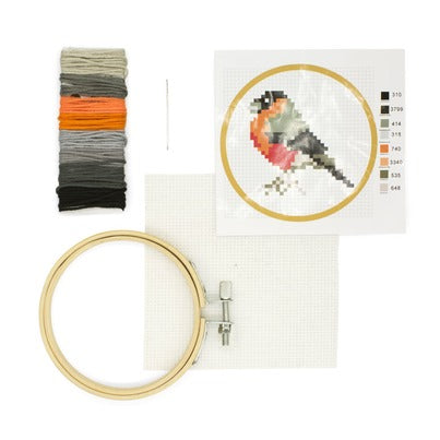 Bird Mini Cross Stitch Embroidery Kit - Image 2