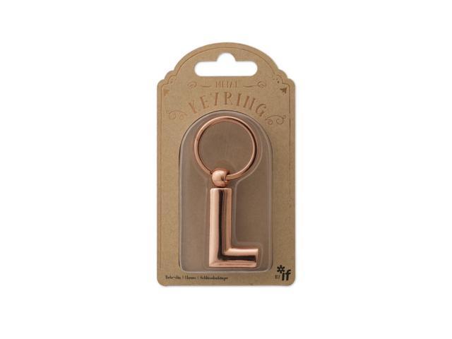 IF Metal Letter Keyring Personalised Alphabet Letters - Rose Gold - L - Image 1