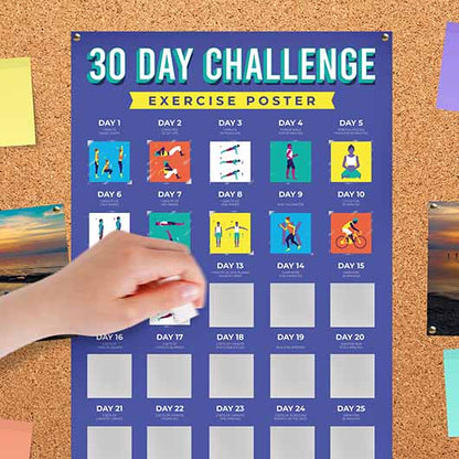 30 Day Fitness Challenge Fitness Scratch Poster