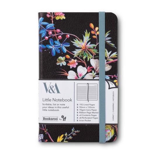 V & a Bookaroo Journal A6 Kilburn Black Floral - Image 1