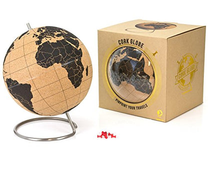 Suck UK | Large Black Cork Globe Map | with Push Pins | 10” Ø 25cm - Image 3