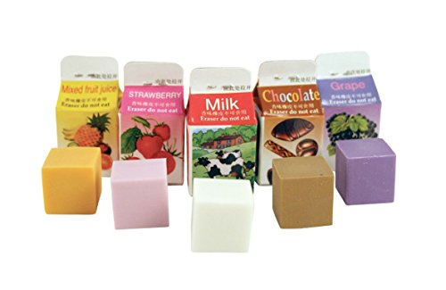 Milk Carton Scented Erasers - Set of 5 - Image 1